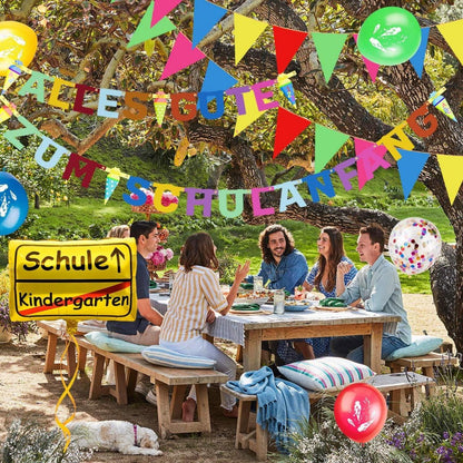 Einschulung Deko Set Jungen Mädchen Wimpel Luftballon Konfetti Ballon Balloon Kit