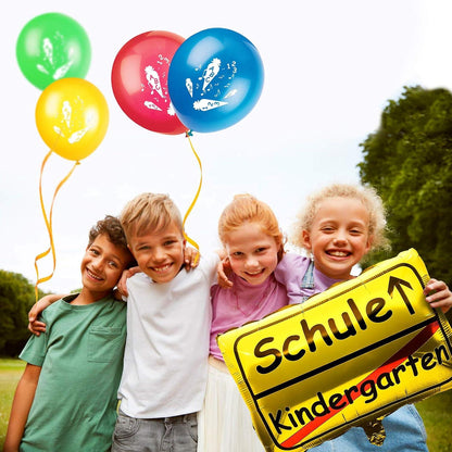 Einschulung Deko Set Jungen Mädchen Wimpel Luftballon Konfetti Ballon Balloon Kit