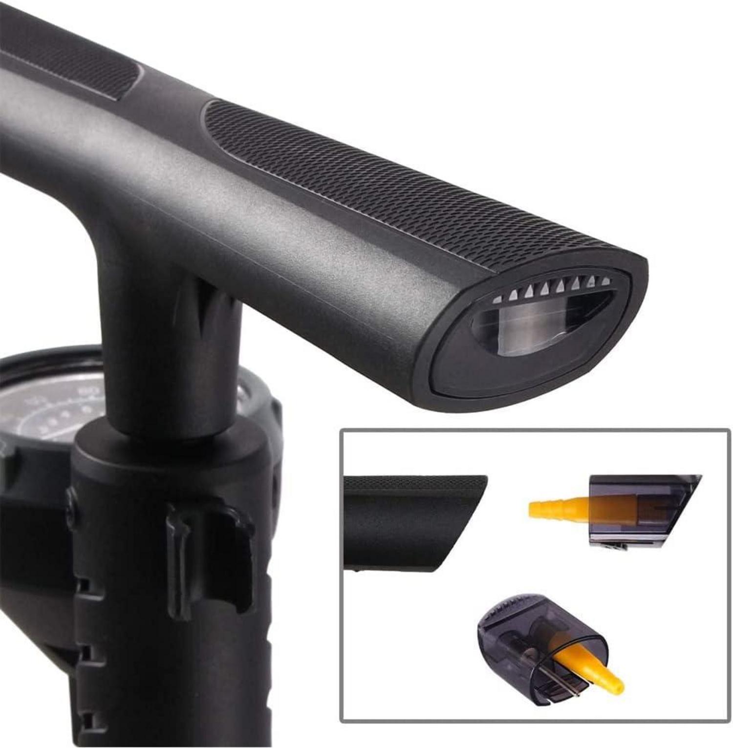 Fahrradpumpe mit Manometer für alle Ventile bis 11 bar/160 psi