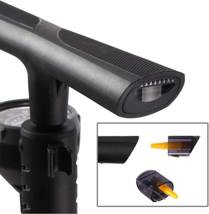 Fahrradpumpe mit Manometer für alle Ventile bis 11 bar/160 psi