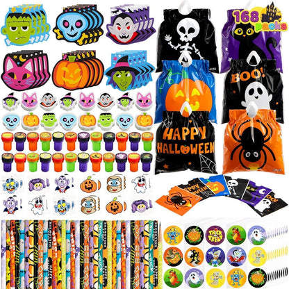 JOYIN 168 Stück Halloween Schreibwaren Sets für Kinder