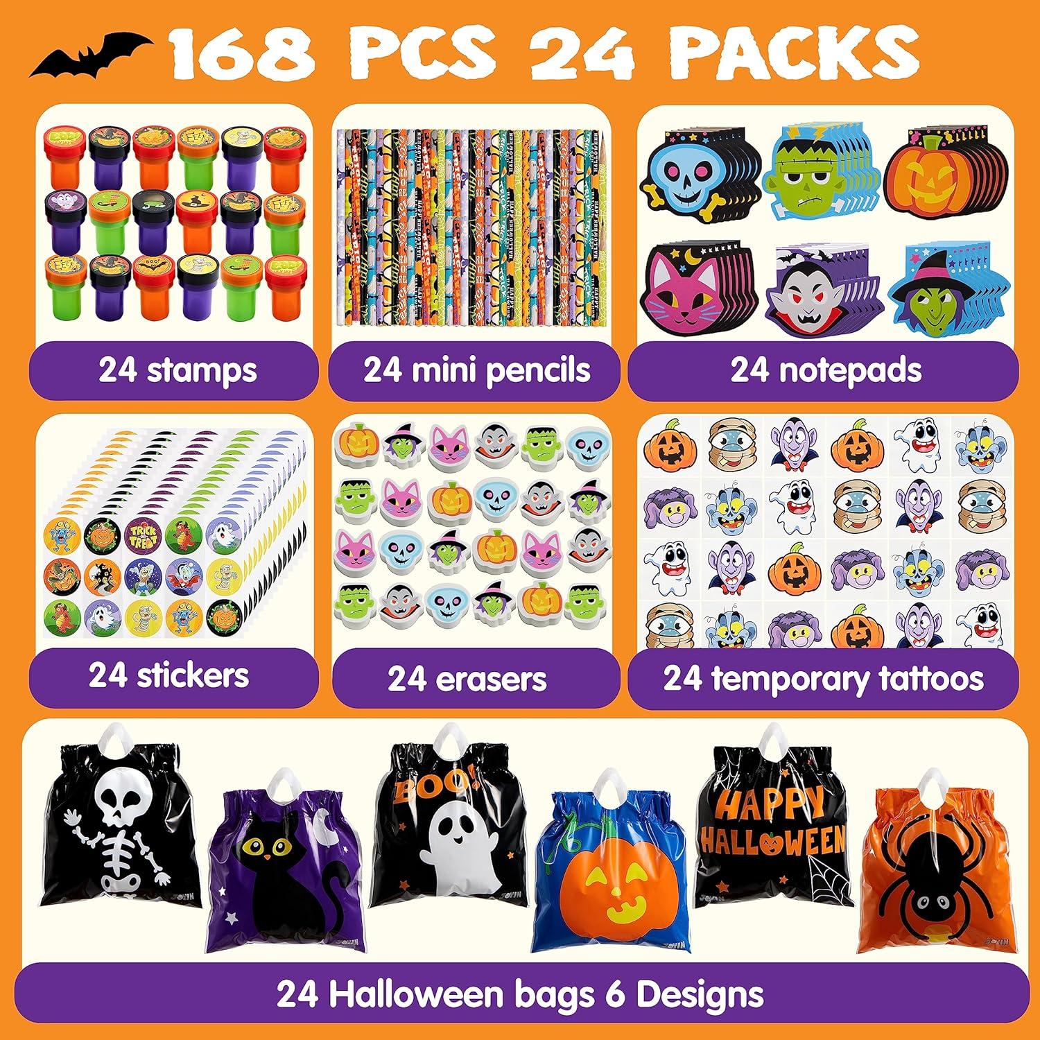 JOYIN 168 Stück Halloween Schreibwaren Sets für Kinder