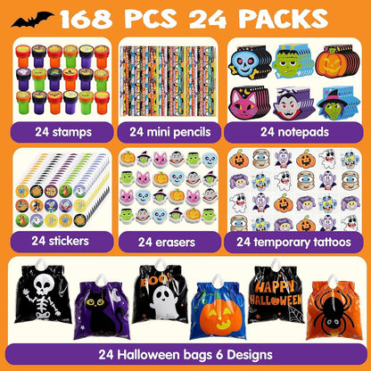 JOYIN 168 Stück Halloween Schreibwaren Sets für Kinder