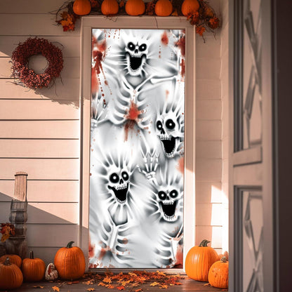 Gruselige Skelett-Türabdeckung 3D-Design 76,2x182,9 cm Halloween-Deko