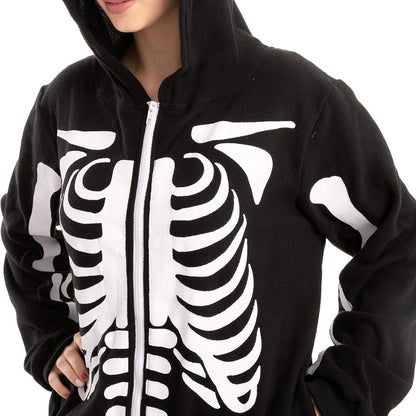 Spooktacular Halloween Skelett Onesie Erwachsene Kostüm XL Schwarz