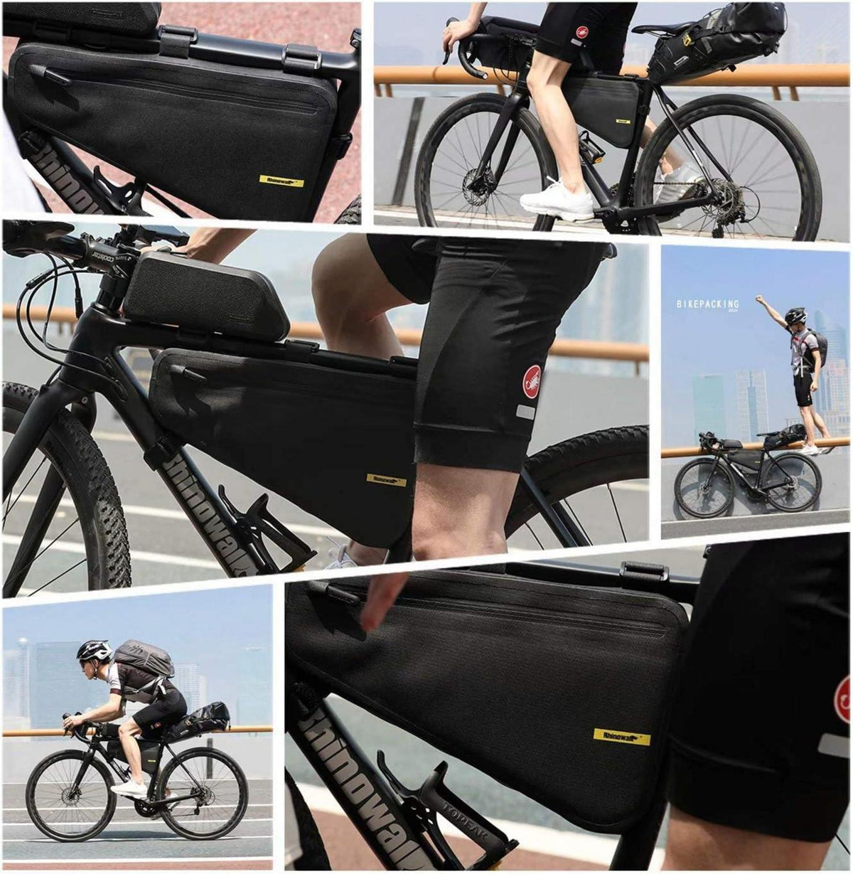 Rhinowalk Fahrrad Rahmentasche Triangeltasche 4L Wasserdicht Schwarz