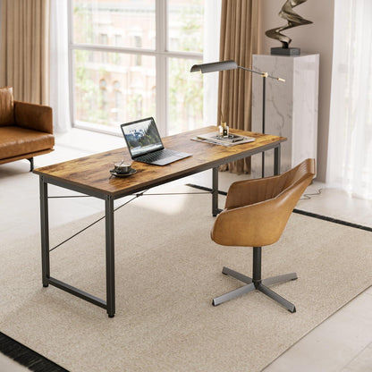 Kleiner Schreibtisch 80x40 cm Bürotisch Metallgestell Vintagebraun