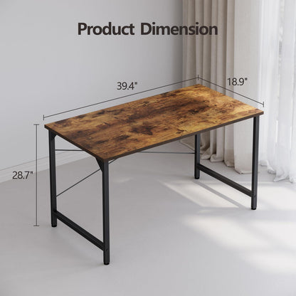 Schreibtisch Industrie Design Metallgestell Vintagebraun 100x48cm