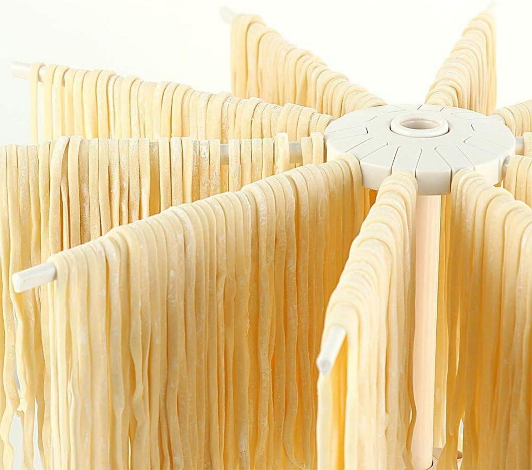 Bugucat Nudeltrockner mit 10 Ausziehbaren Sprossen für bis zu 2kg Nudeln - Faltbarer Spaghetti-Trockner