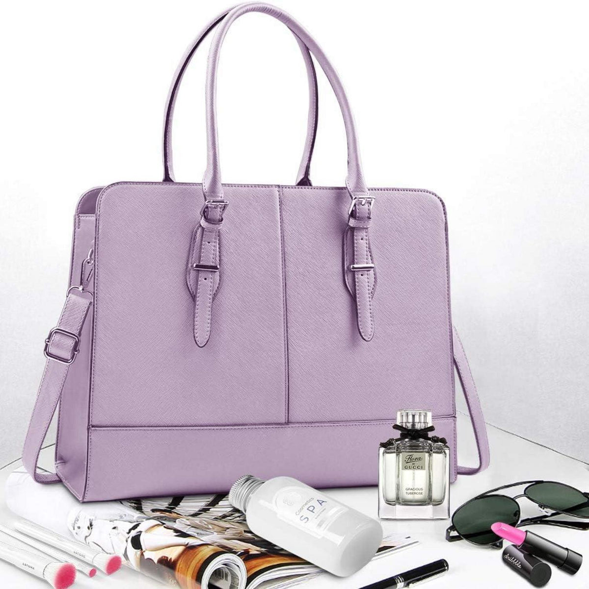 Lubardy Damen Handtasche Shopper Wasserdicht 15.6 Zoll Leder Büro Business