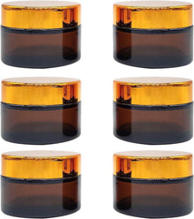 Amber Glas Leerdose 6er Set 50ml Tiegel Cremedose Braun