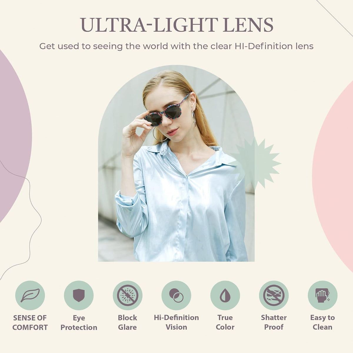 DUCO Retro Polarisierte Damen Sonnenbrille Vintage UV400 Schutz Acetat Rahmen 1230 Hawksbill
