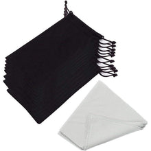 Mikrofaser Brillenbeutel und Brillentuch Set, 10