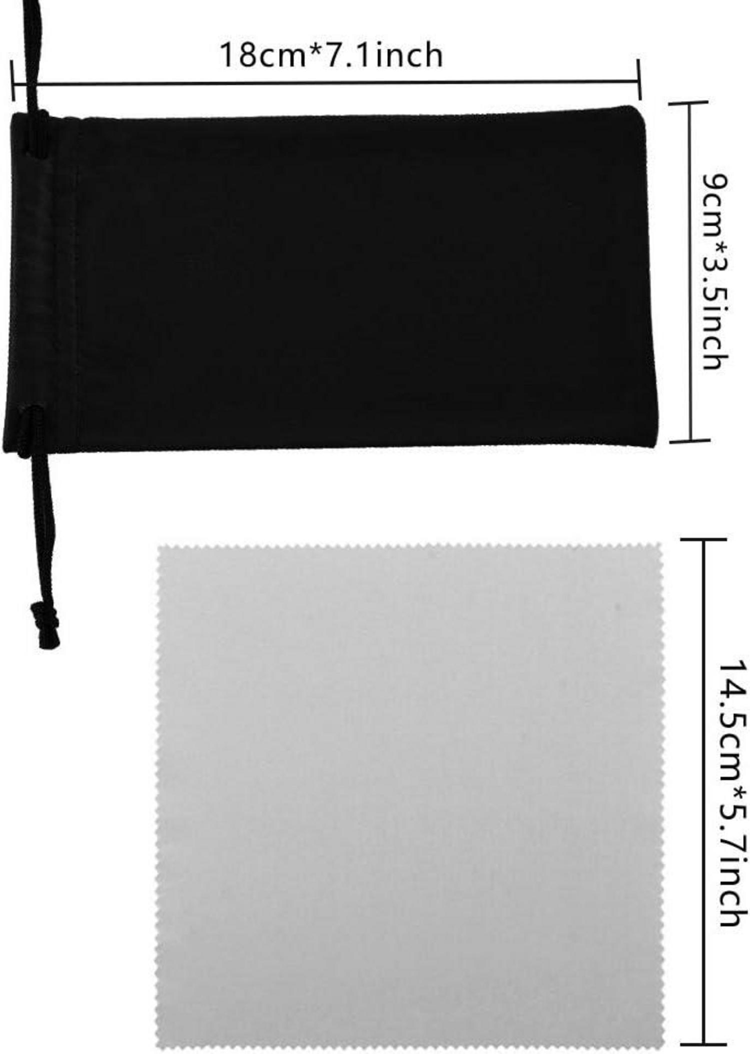 Mikrofaser Brillenbeutel und Brillentuch Set, 10