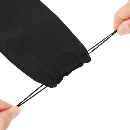 Mikrofaser Brillenbeutel und Brillentuch Set, 10 Stück, Schwarz