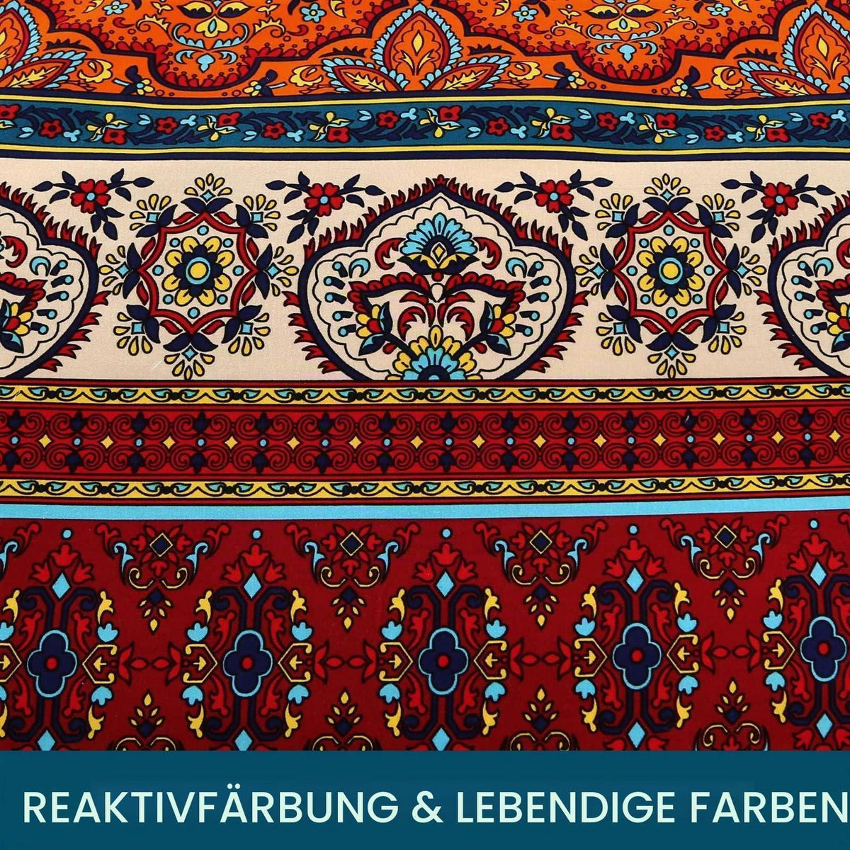 Bettwäsche-Set 220x240 Baumwolle, Ästhetisch Bunt Vintage Boho