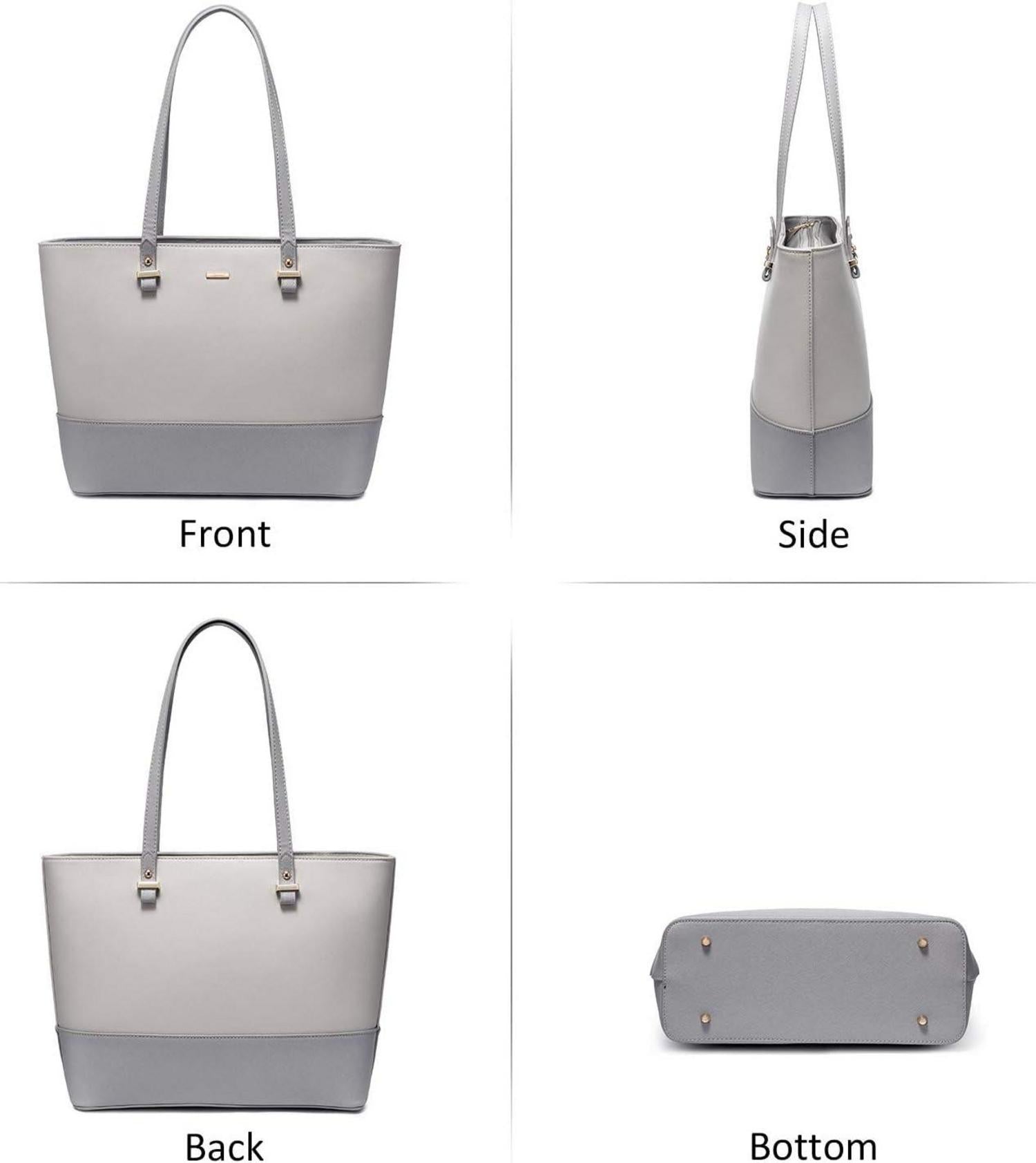 Damen Handtasche Shopper Schultertasche Groß Leder 3-teiliges Set
