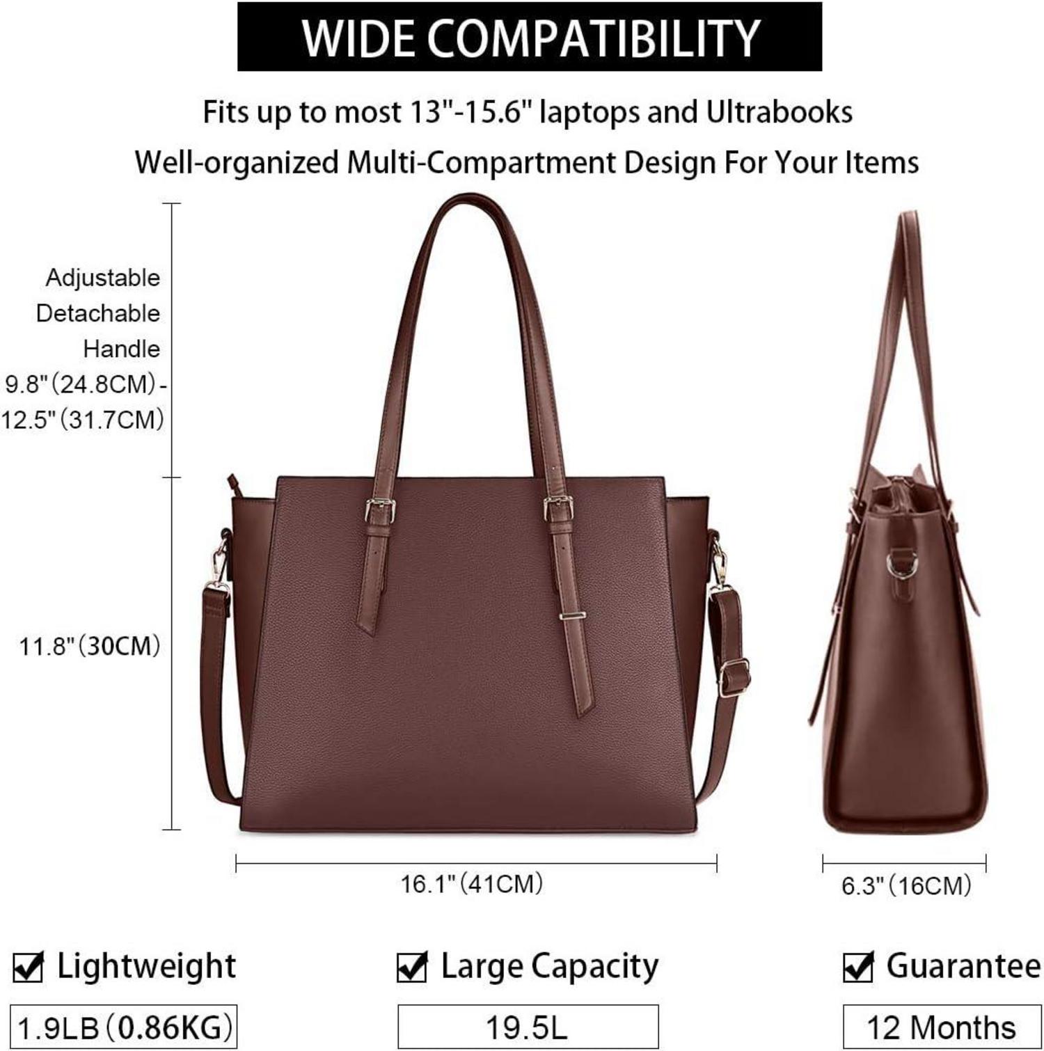 Große schwarze Damen Handtasche Laptop 15.6