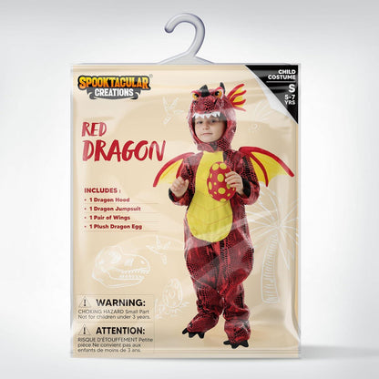 Kleines Drachenkostüm für Kinder, Halloween Dress-up Spielzeug Rot