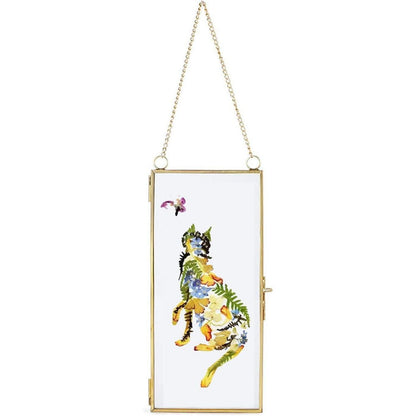Goldener Kupfer-Bilderrahmen 10x22cm - Schwimmender Glas
