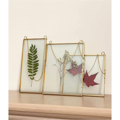 Goldener Kupfer-Bilderrahmen 10x22cm - Schwimmender Glas