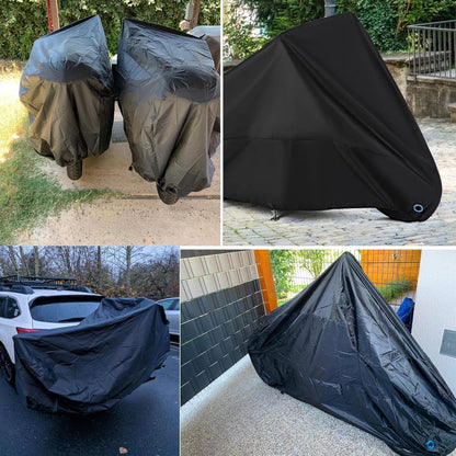 Hochwertige Motorradabdeckung XXL 190T Oxford Stoff Schwarz 245x105x125cm