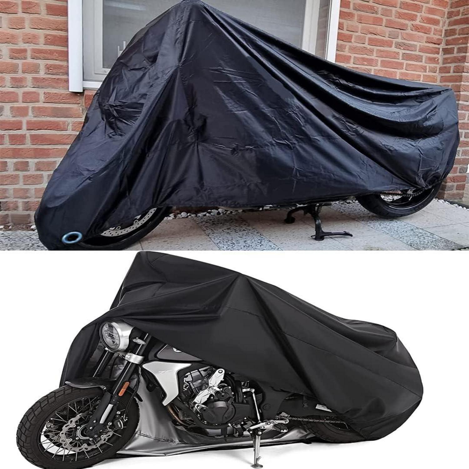 Motorradabdeckung XXL Wasserdicht Staubdicht 190T Oxford Stoff Schwarz 245x105x125cm