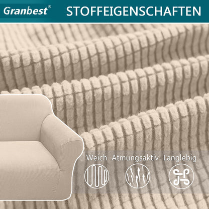 Elastischer Sofabezug 3-Sitzer Beige – Modern & Schutzhülle