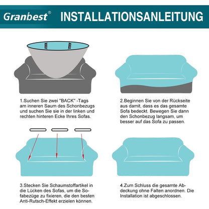 Elastischer Sofabezug 3-Sitzer Beige – Modern & Schutzhülle