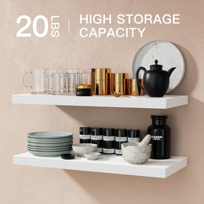 STOREMIC Wandregal weiß 60cm 2er-Set Schlafzimmer Küche Büro Wohnzimmer