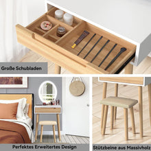 Schminktisch mit LED Spiegel und Schubladen, Kosmetiktisch