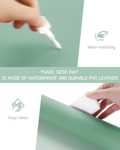 Office Mousepad Schreibtischunterlage Leder Wildleder | Hellgrün 60x35cm