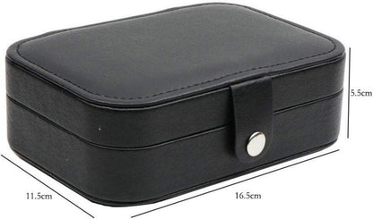 Schmuckkästchen Reise Tragbare Schmuckschatulle mit Spiegel PU-Leder Black