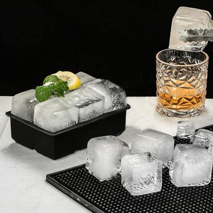 Große Eiswürfelform Silikon XXL für Cocktails Whisky Süßigkeiten 6-Fach 2er Set