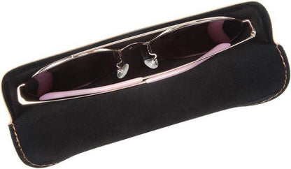 Brillenetui Schutzhülle Sonnenbrille PU Leder Magnetverschluss Braun