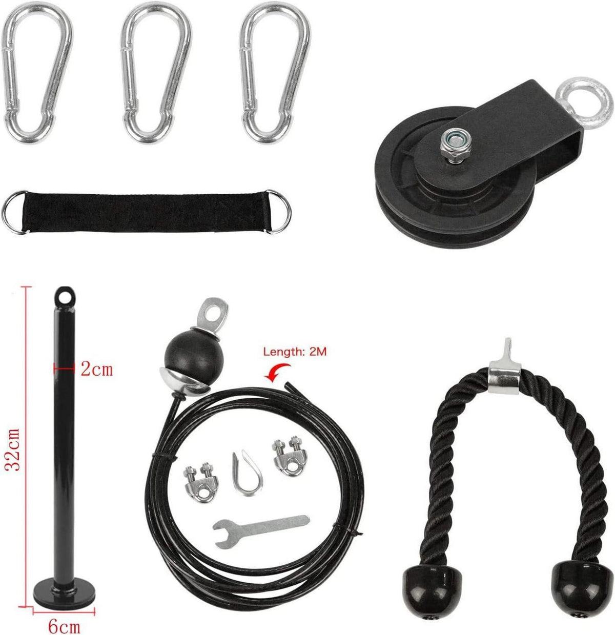 LFJ Fitness Latzug Kabelzug Armtrainer Trizeps Seil DIY