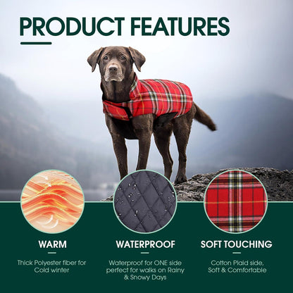 Kuoser Hundemantel Winter Hundejacke Wasserdicht Warm