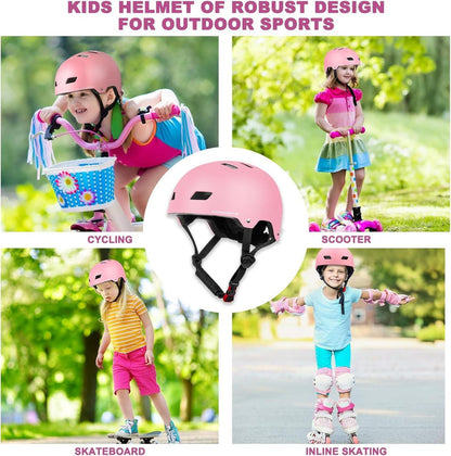 Kinder Fahrradhelm Pink CE-zertifiziert für Skateboard Scooter BMX