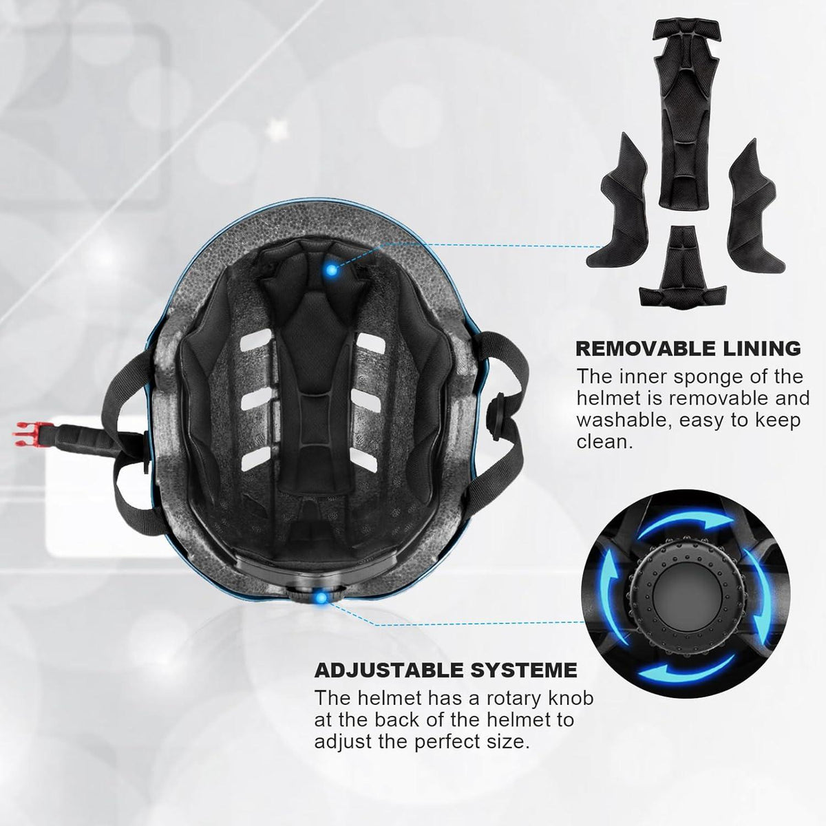 Fahrradhelm Kinder KORIMEFA Radhelm CE Motorrad Blau S 3-14