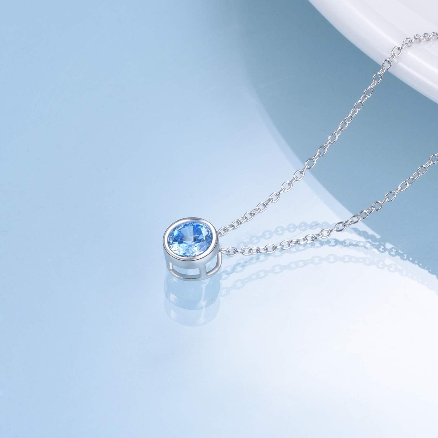 Simulierte Zirkonia Halo-Anhänger Halskette Sterlingsilber