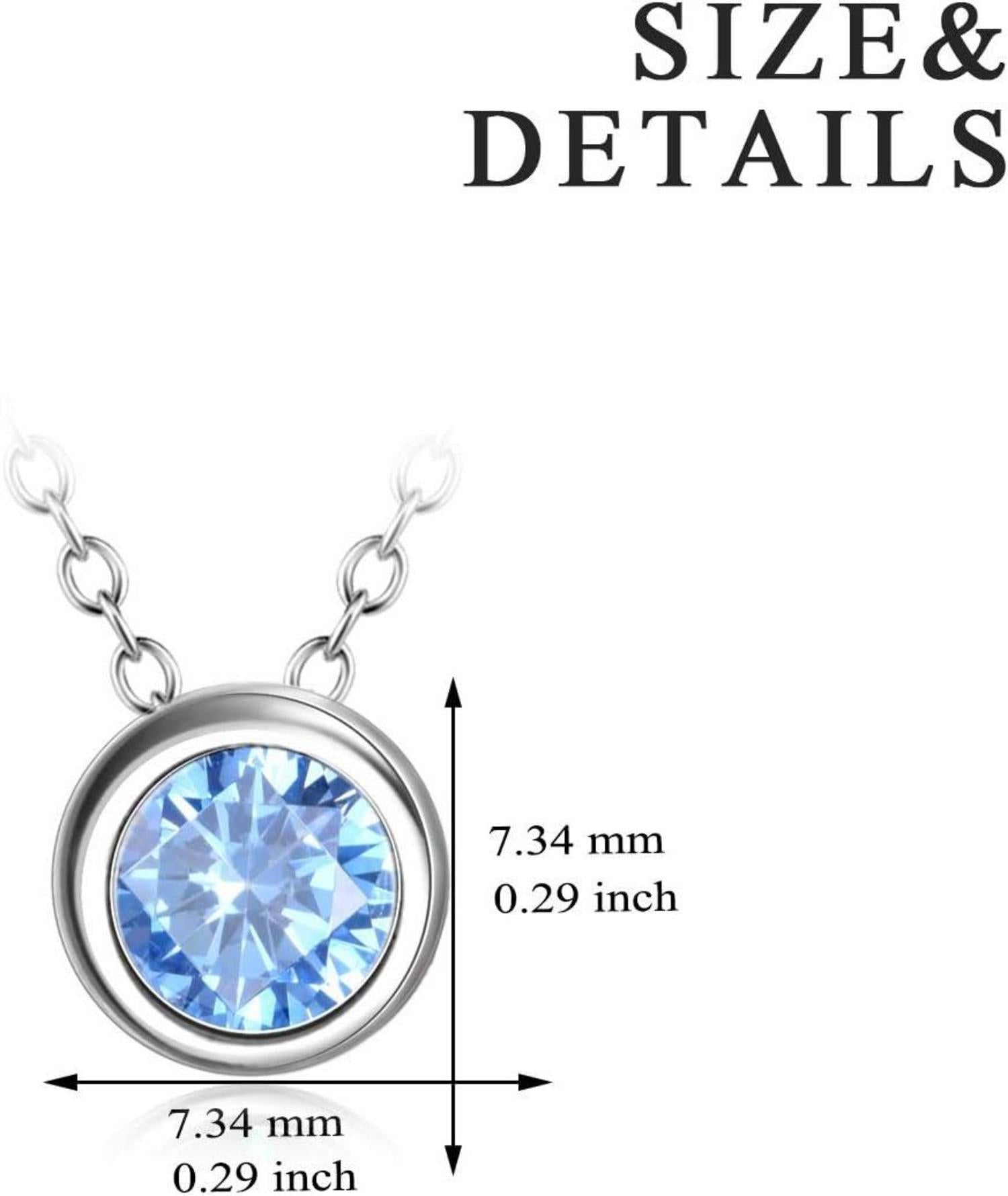 Simulierte Geburtsstein Halskette Zirkonia Halo Anhänger Sterling Silber