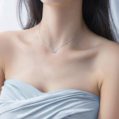 Simulierte Geburtsstein-Halskette Zirkonia Sterlingsilber Hal-Anhänger