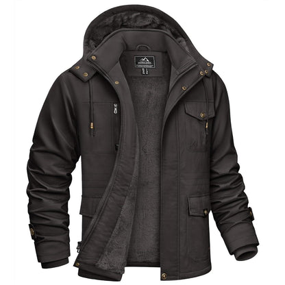 Herren Winterparka mit Kapuze – Warm & Vielseitig Dunkelgrau