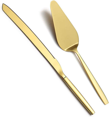 Gold Kuchen Servierset Titanbeschichtete Kuchenmesser Server Set