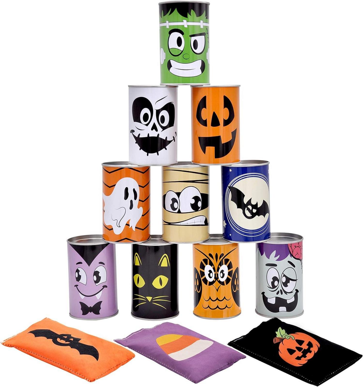 JOYIN Halloween Carnival Bean Bag Toss Game Set with 10 Cans