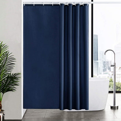 Duschvorhang 180x200 Textil für Badewanne und Dusche dunkelblau