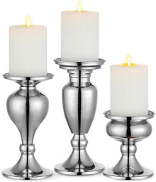 Kerzenhalter 3er Set Schwarz Metall Vintage Windlichthalter