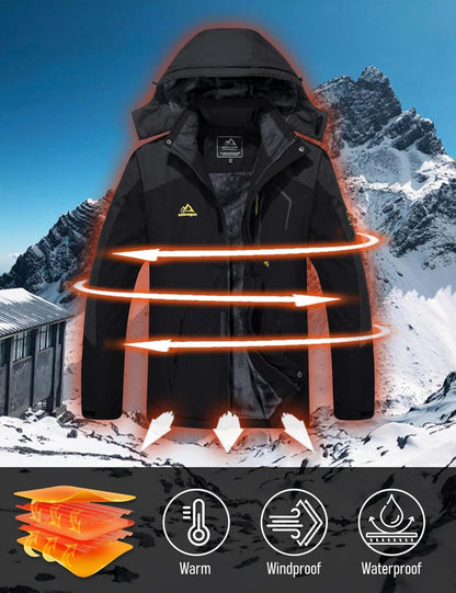 Winter Skijacke Herren Fleece Gefüttert Outdoor Softshelljacke