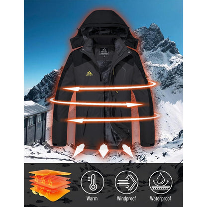 Herren Winter Skijacke Fleece Gefüttert Softshelljacke