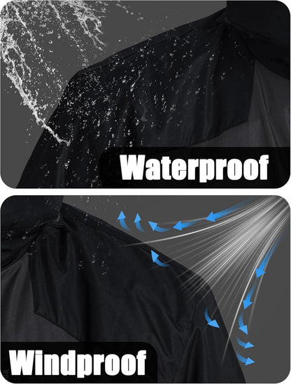 Herren Winter Skijacke Fleece Gefüttert Outdoor Softshelljacke Atmungsaktiv Wasserdicht L Grau-Schwarz
